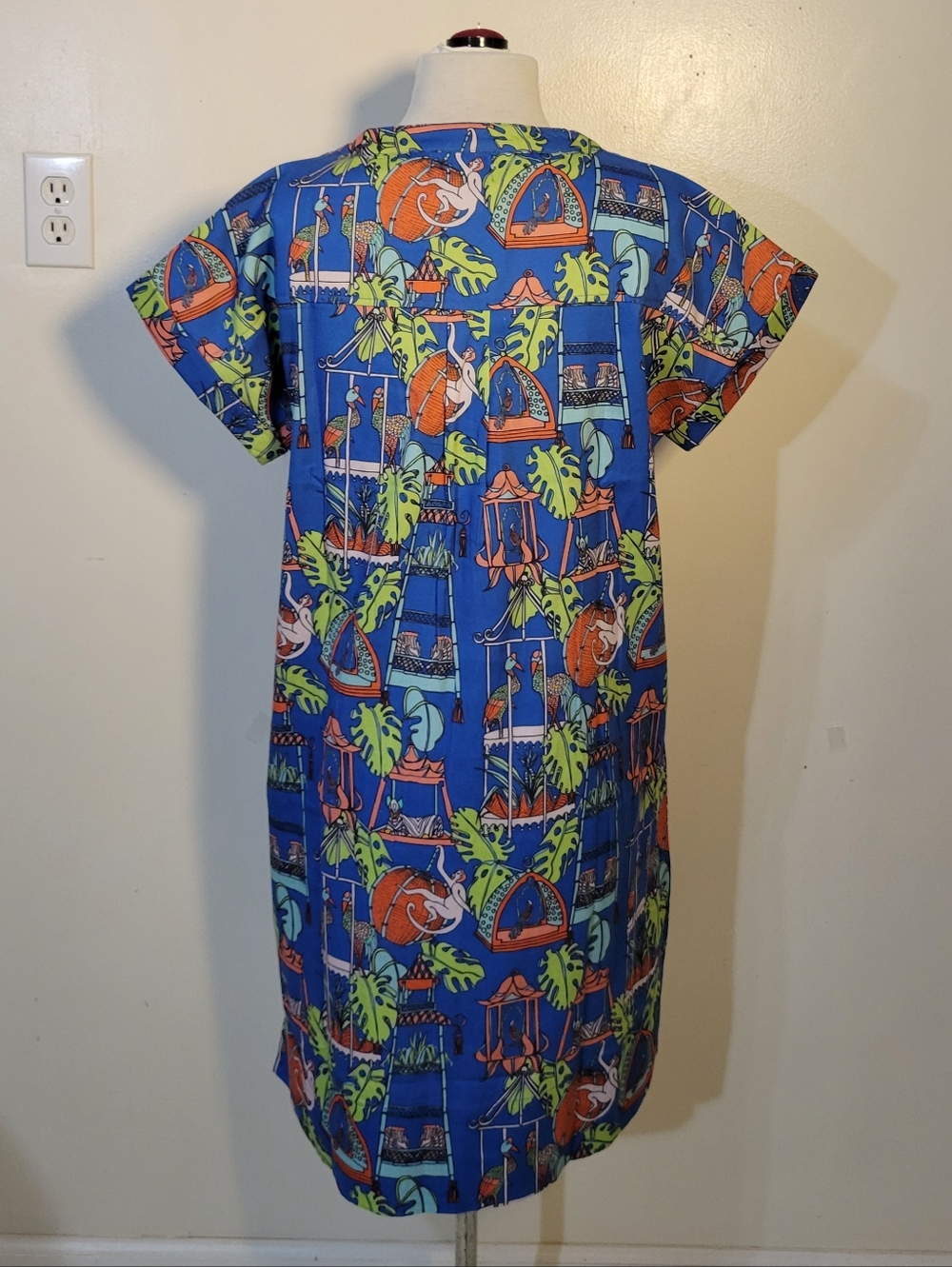 Jayne's Studio (Women's M) 100% Cotton Menagerie Luxe Sateen Full Pajama Shirt - Picture 4 of 10